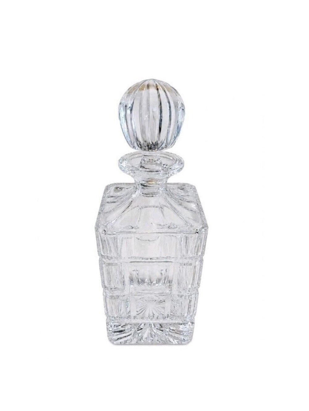 Vintage Towle Poland Square Lead Crystal Decanter & Stopper